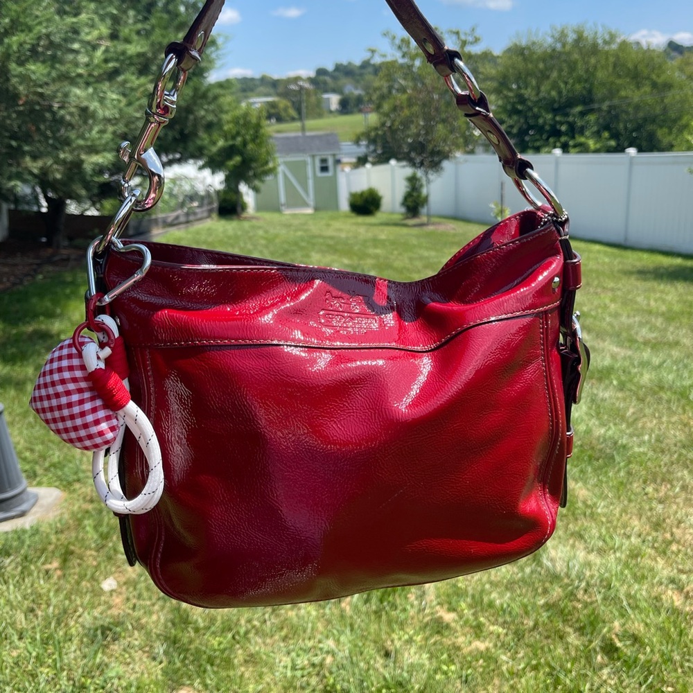 Coach Red Zoe Patent leather